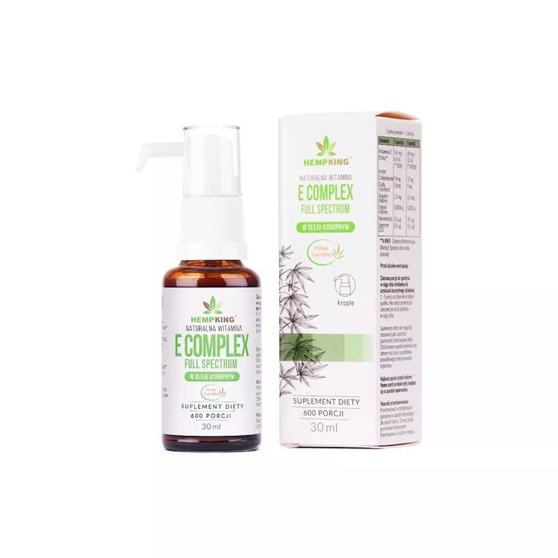 Witamina E Complex w kroplach w bio oleju konopnym 30 ml