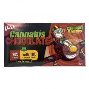 Gorzka czekolada z łuskanym ziarnem konopi Cannabis Airlines 80g