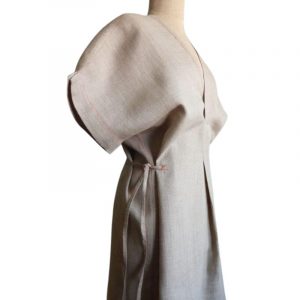 Krótka sukienka z konopi naturalnie szara Leniwy
