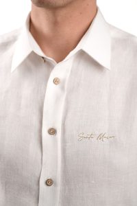 Koszula z konopi MARLON biała Santa Maria